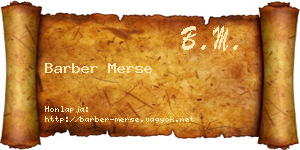 Barber Merse névjegykártya